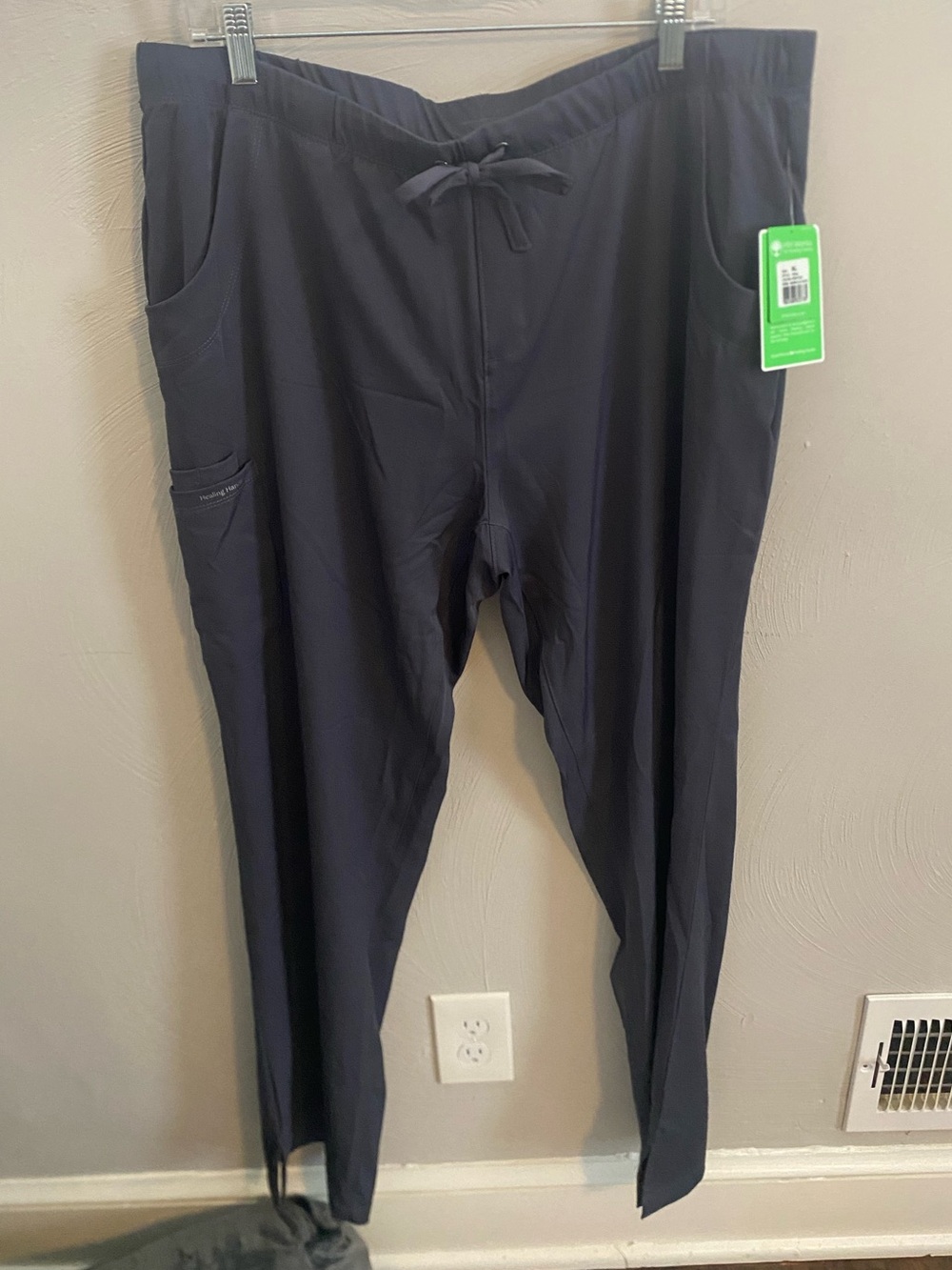 Healing Hands Pewter Grey Drawstring Rebecca Scrub Pants XL